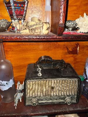 Vintage Radio with Toy Car