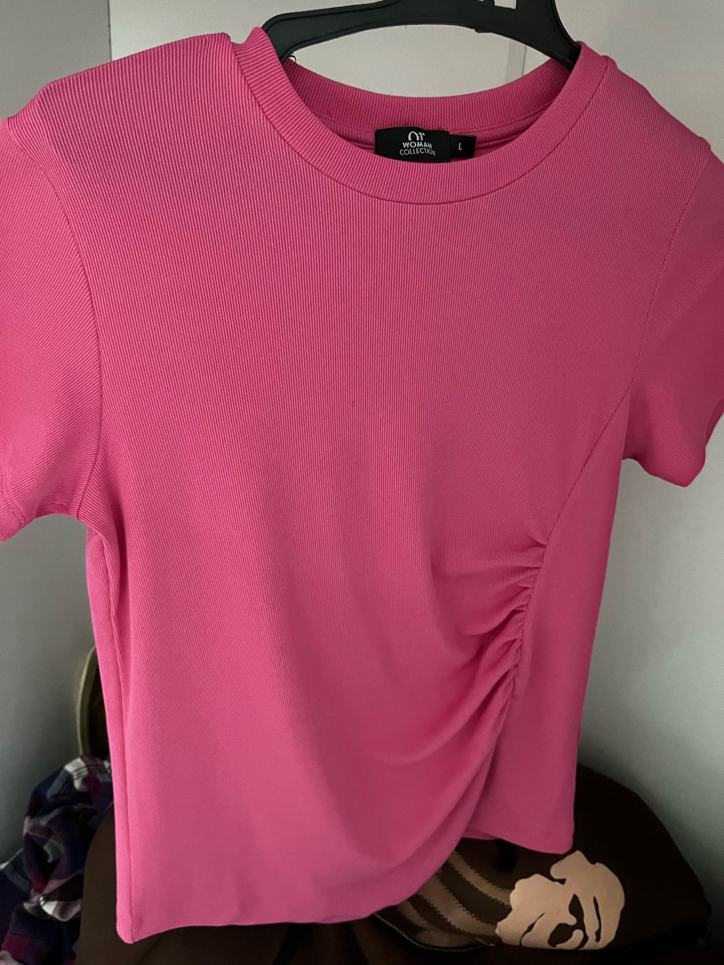 Pink Ribbed T-Shirt