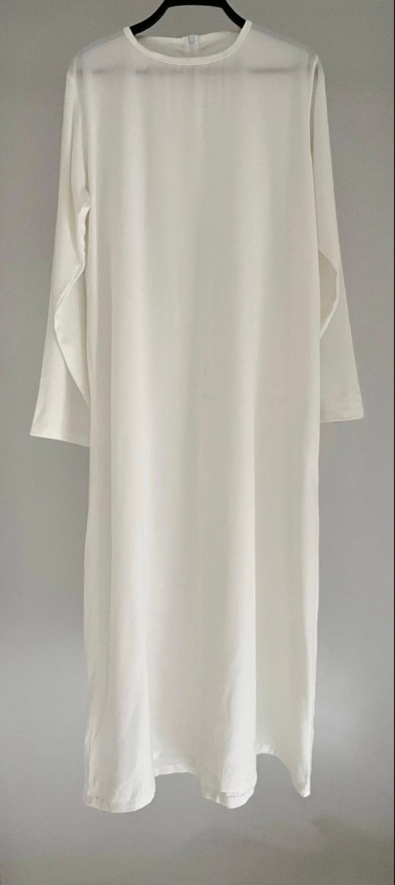 White Long Sleeve Midi Dress