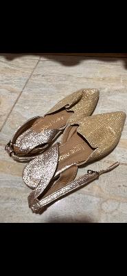 Gold Glitter Flat Shoes