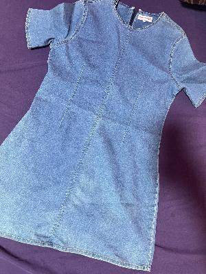 Denim Dress with Short Sleeves