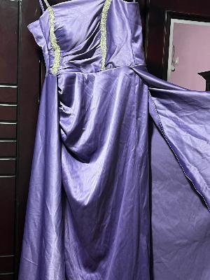 Purple Satin Evening Dress