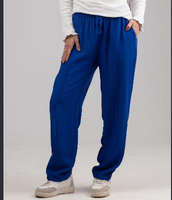 Blue Elastic Waist Pants
