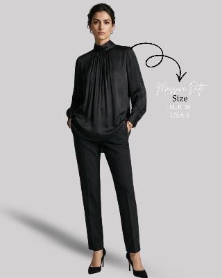 Massimo Dutti Black Satin Blou