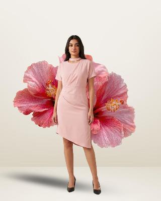 Pink Asymmetric Dress