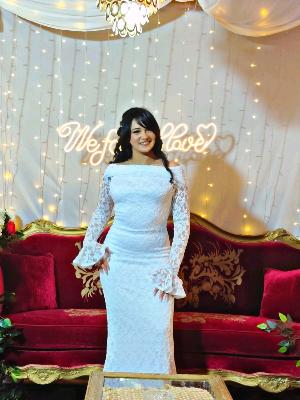 White Lace Long-Sleeve Dress
