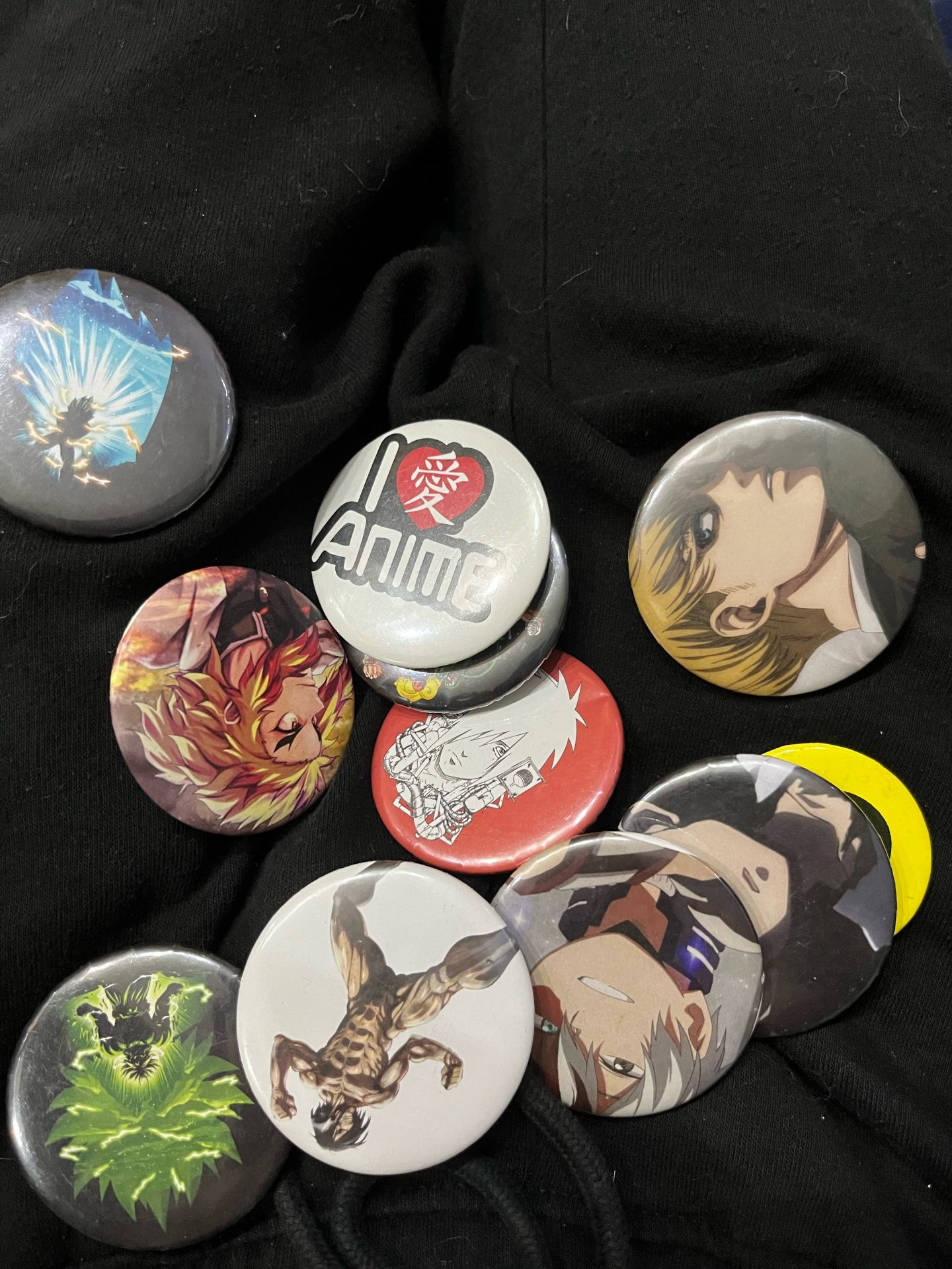 Anime pin badges set