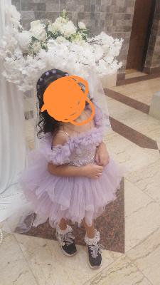 فستان تول بنفسجي للأطفال