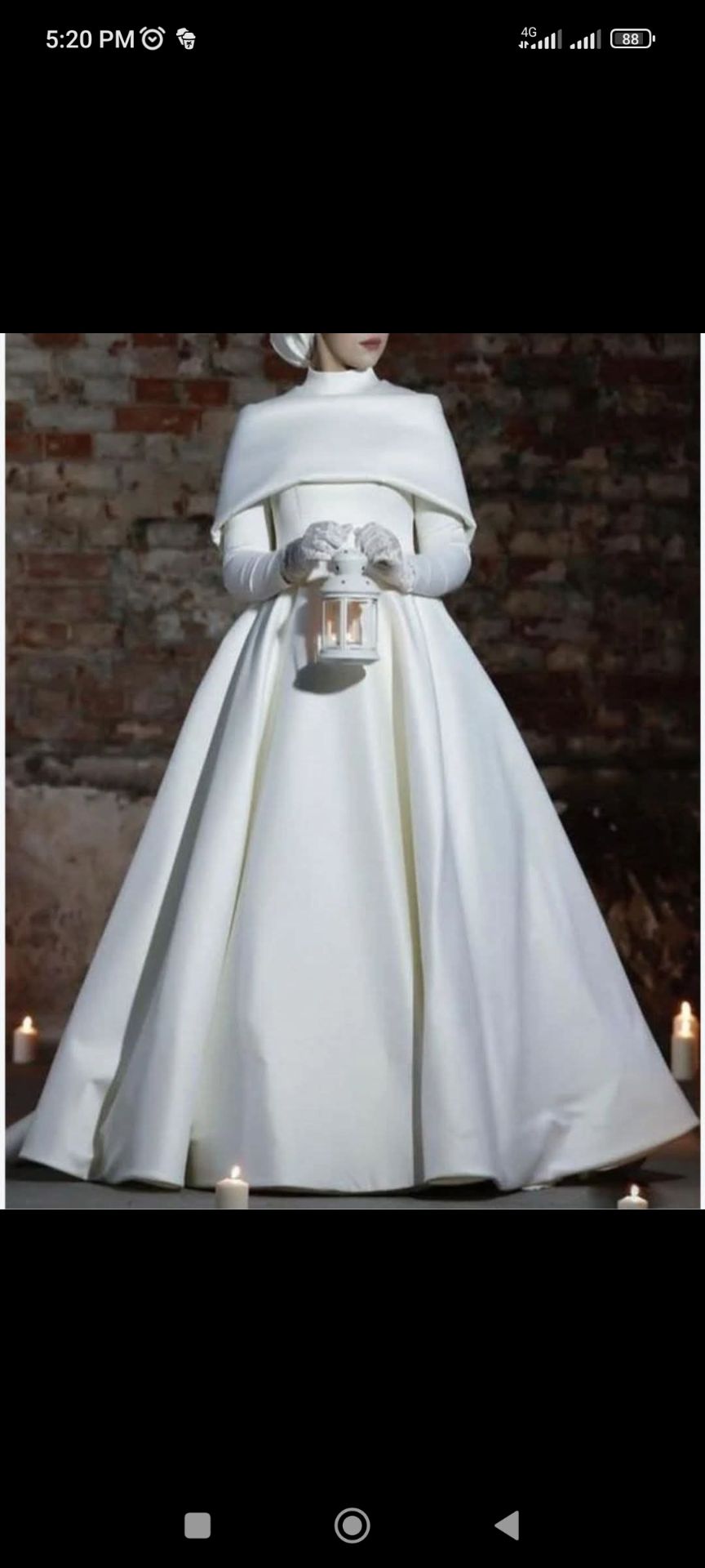 White Cape Ball Gown Dress