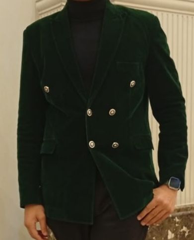 Green Velvet Blazer