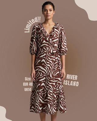 River Island Brown Zebra Wrap