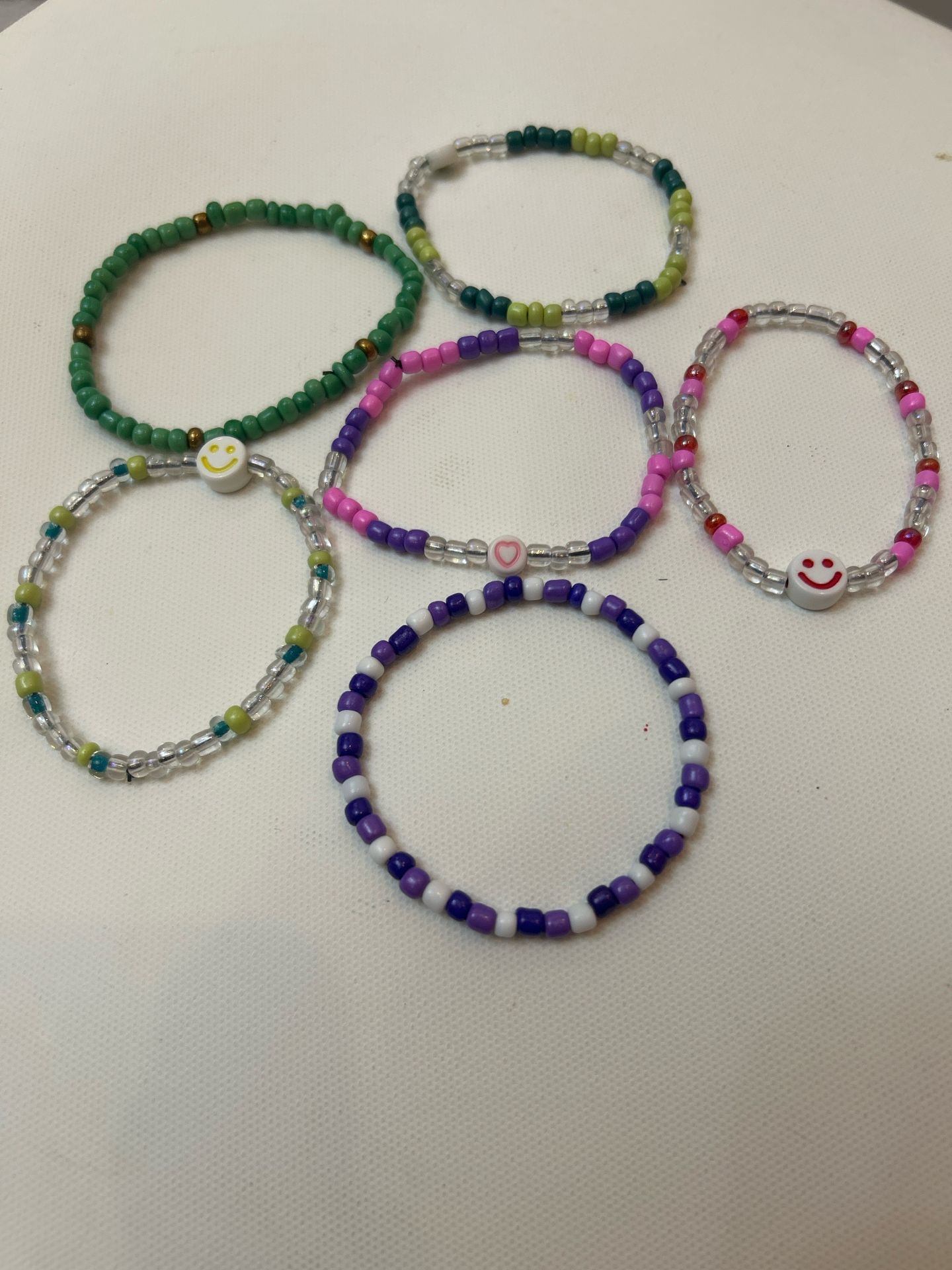 Beaded Bracelets Set with Charm
