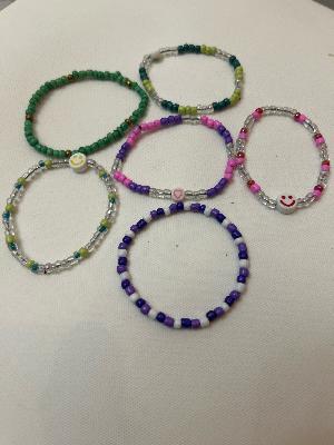 Beaded Bracelets Set with Charm