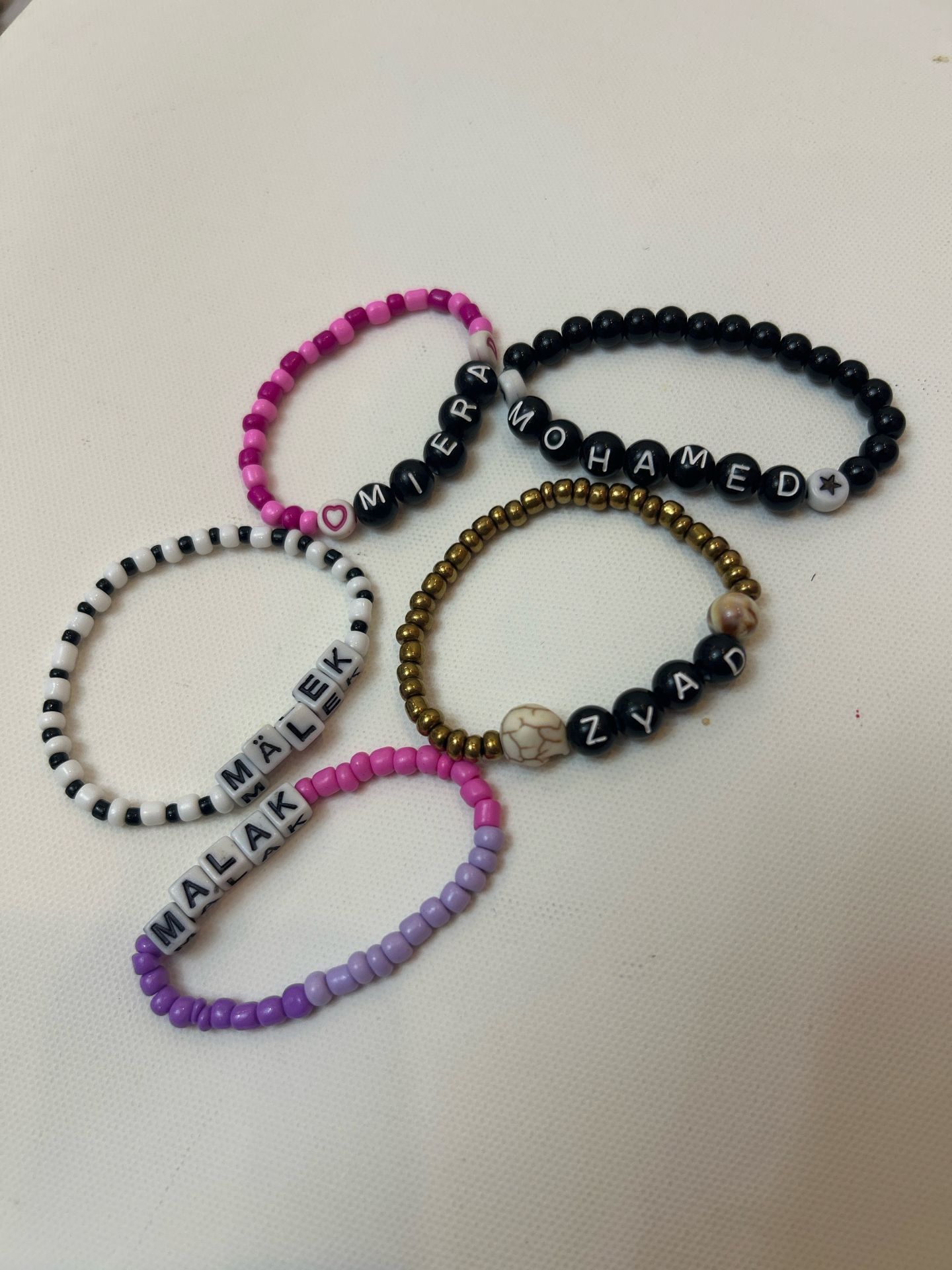 Beaded Name Bracelets Set