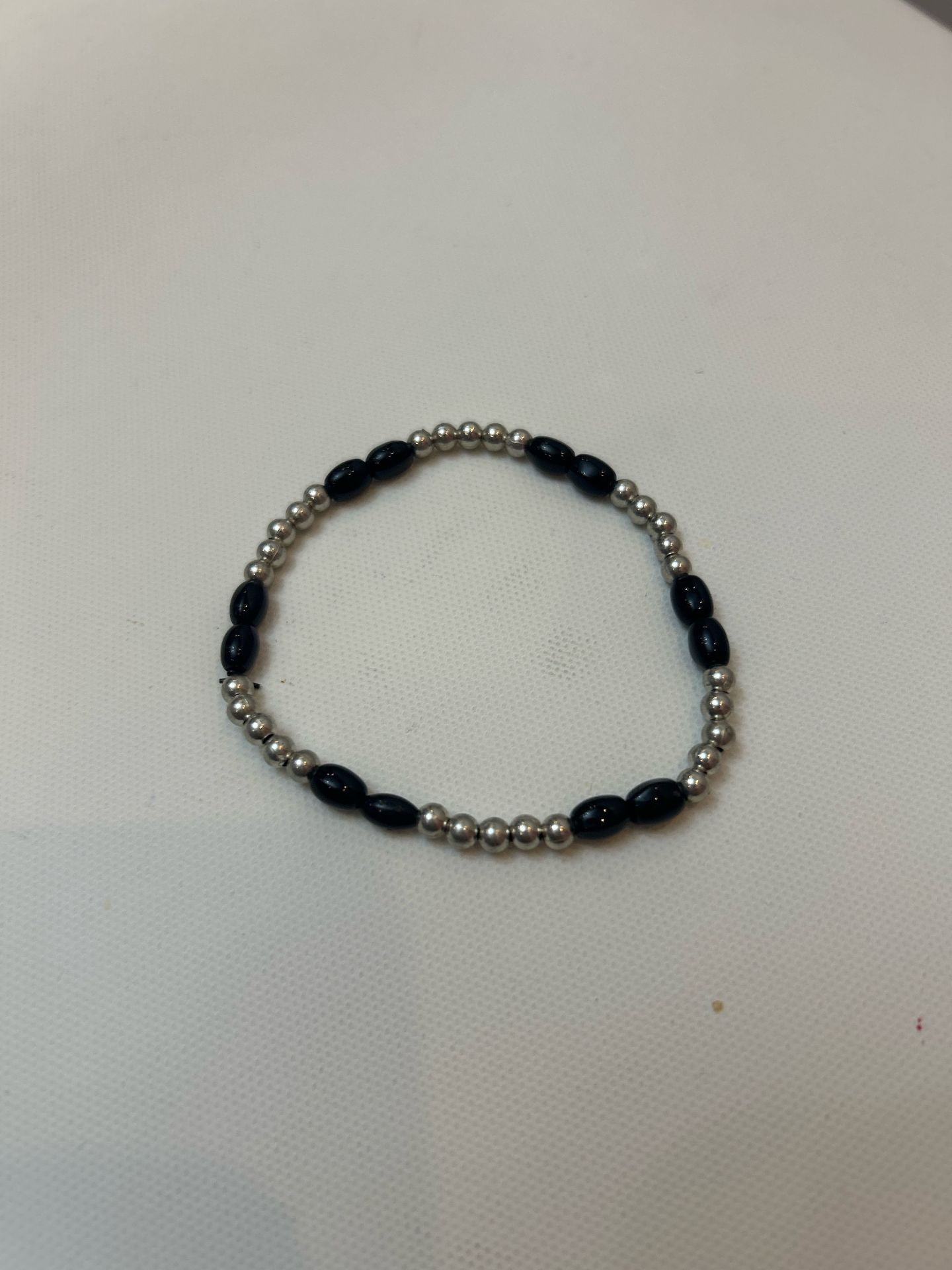 Black & Silver Beaded Bracelet
