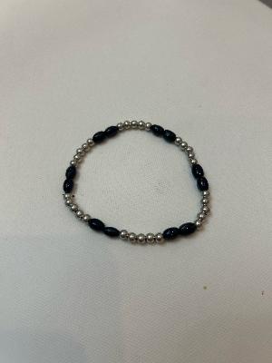 Black & Silver Beaded Bracelet