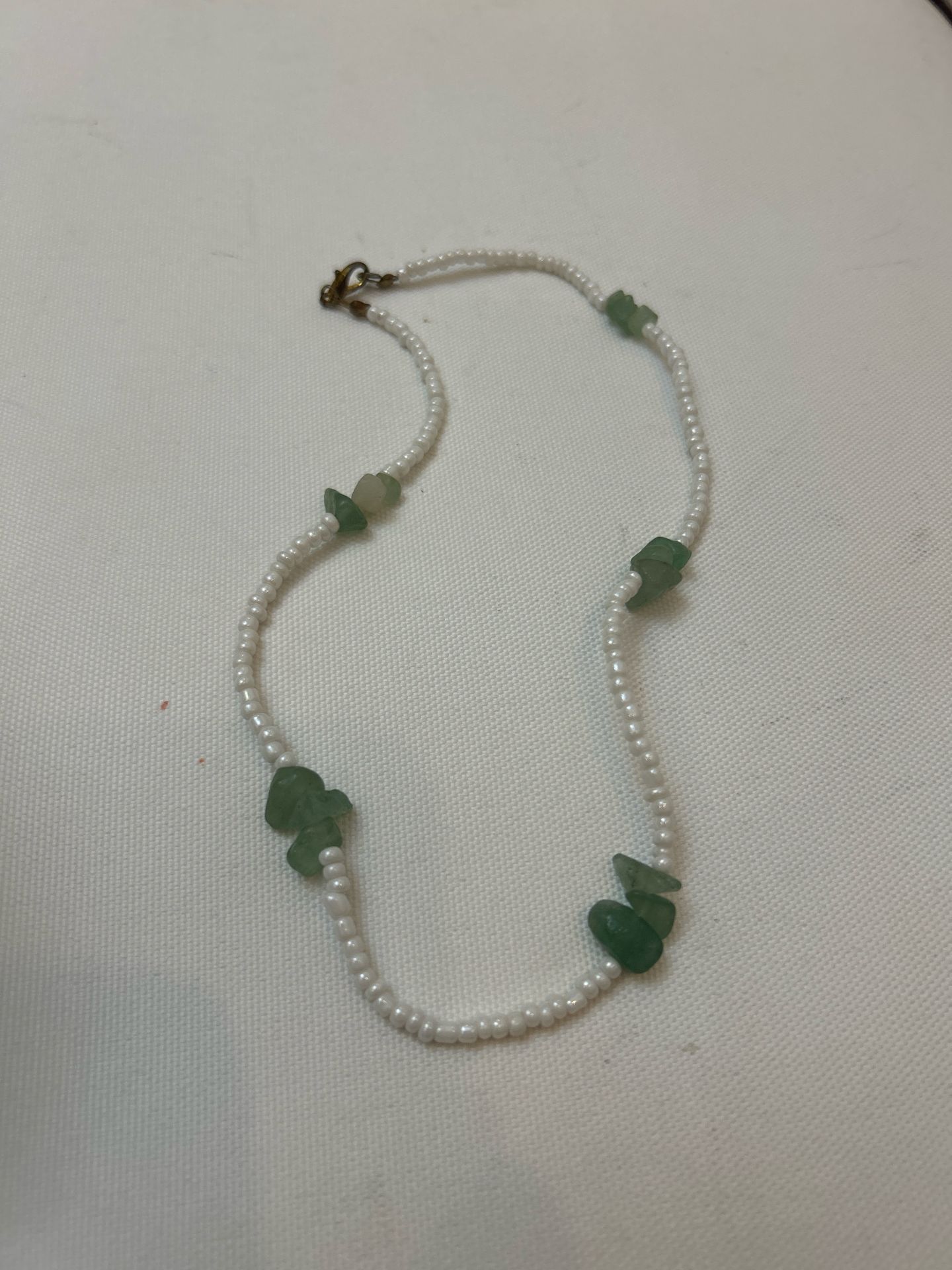 Pearl & Green Stone Necklace