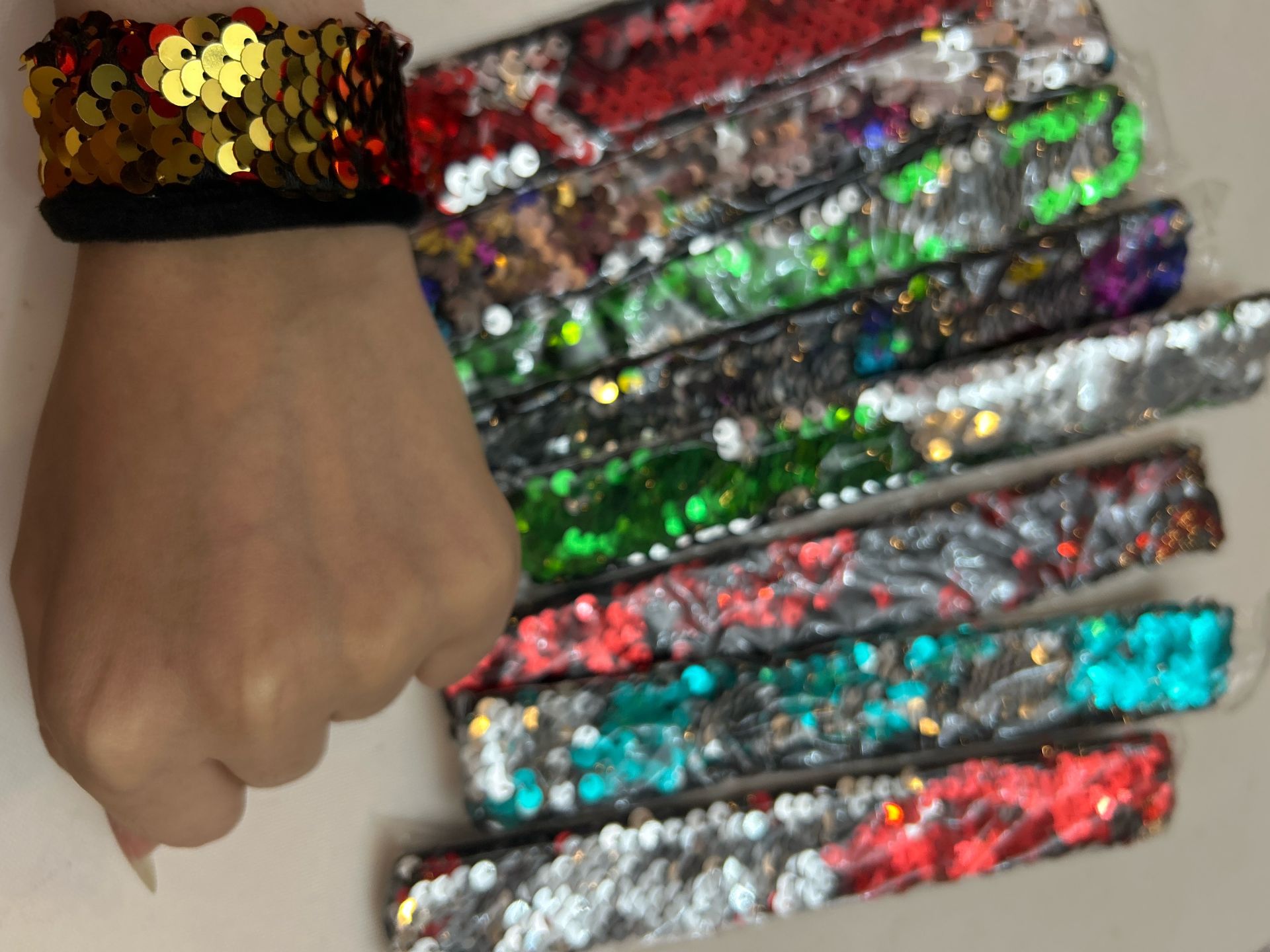 Sequin Slap Bracelets Set