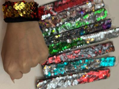 Sequin Slap Bracelets Set