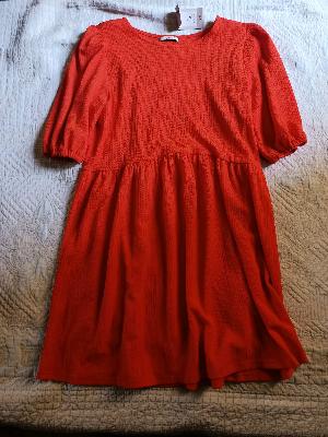 Red Puff Sleeve Dress Size 14