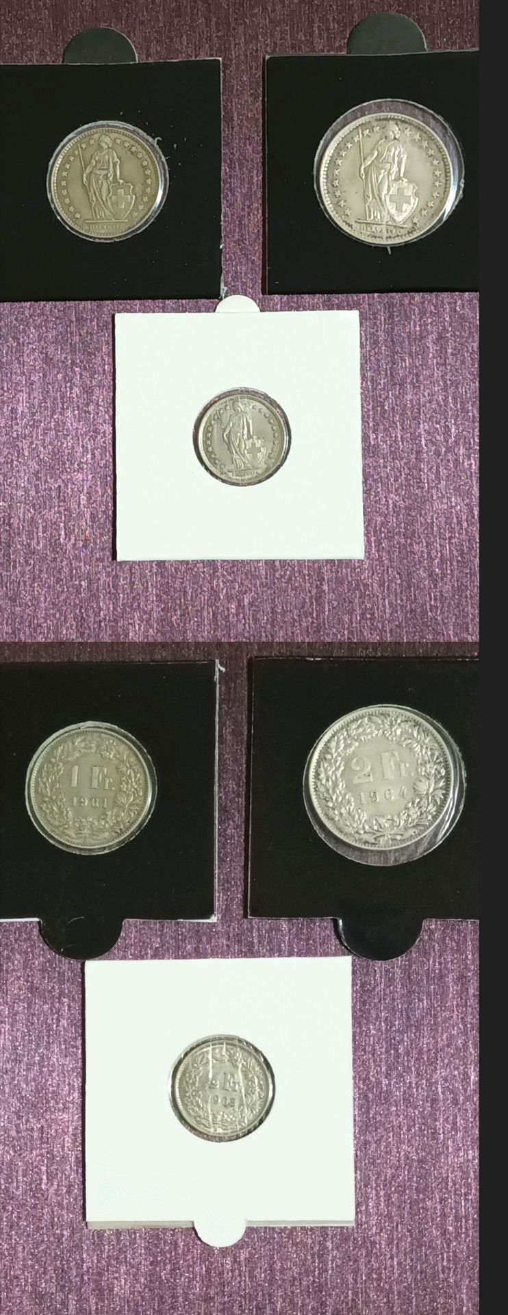Silver Swiss Francs 2, 1, 1/2