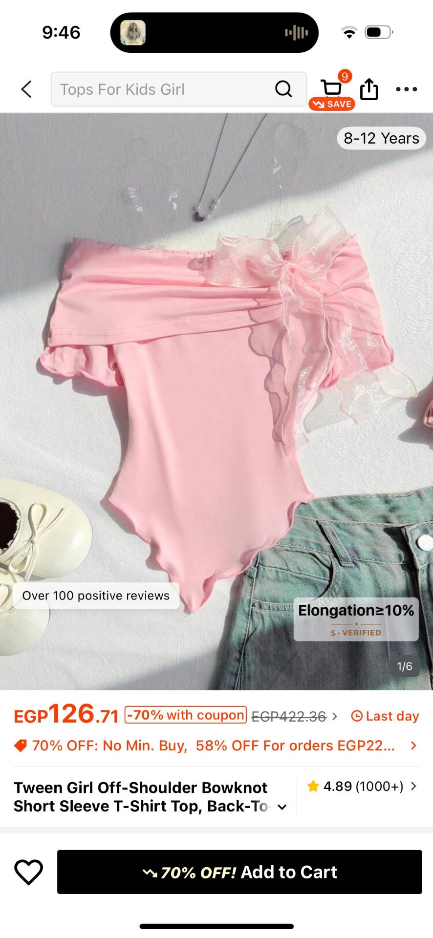 Girl Off-Shoulder Pink Top