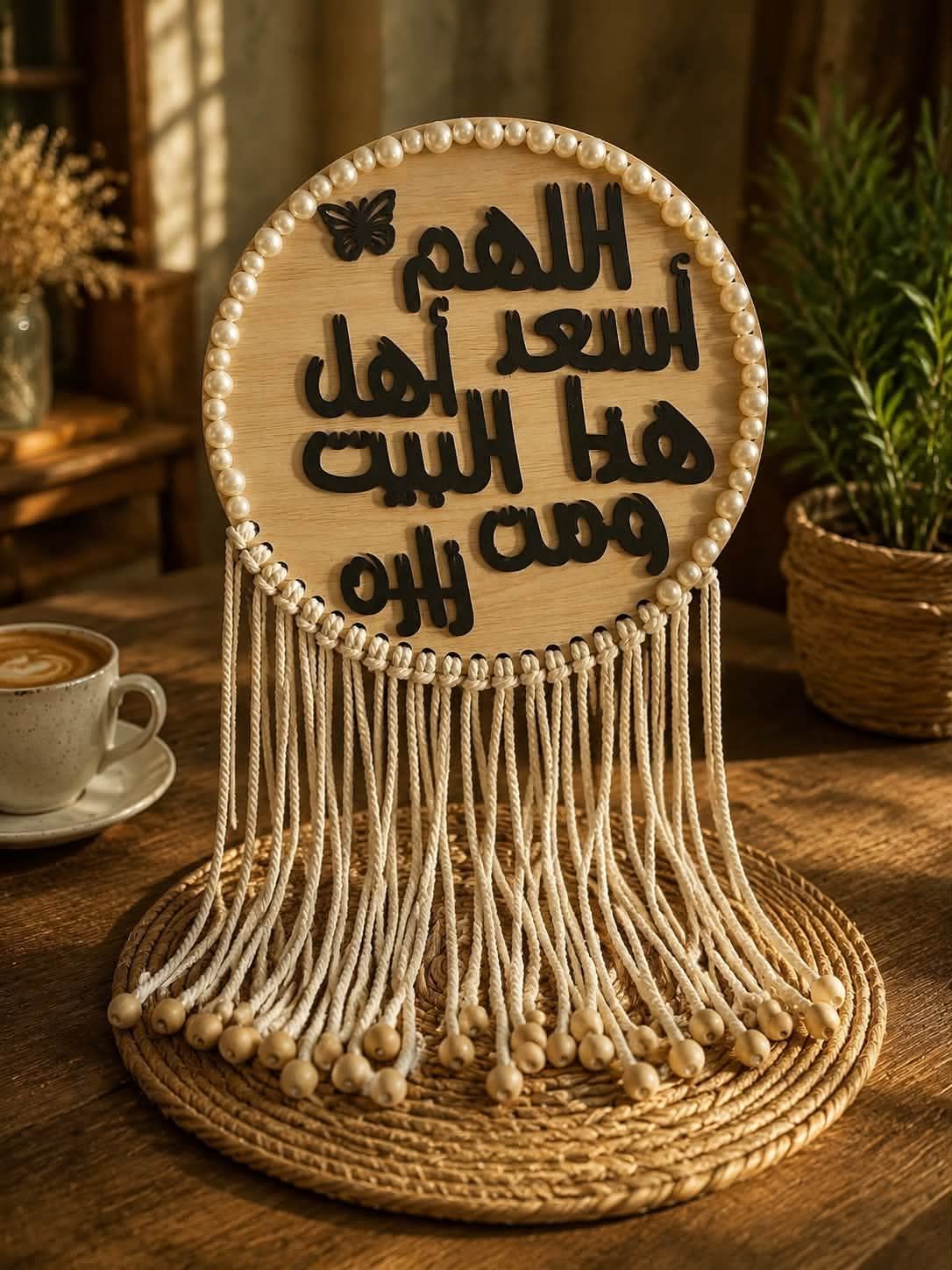 سلة تخزين محبوكة وردي