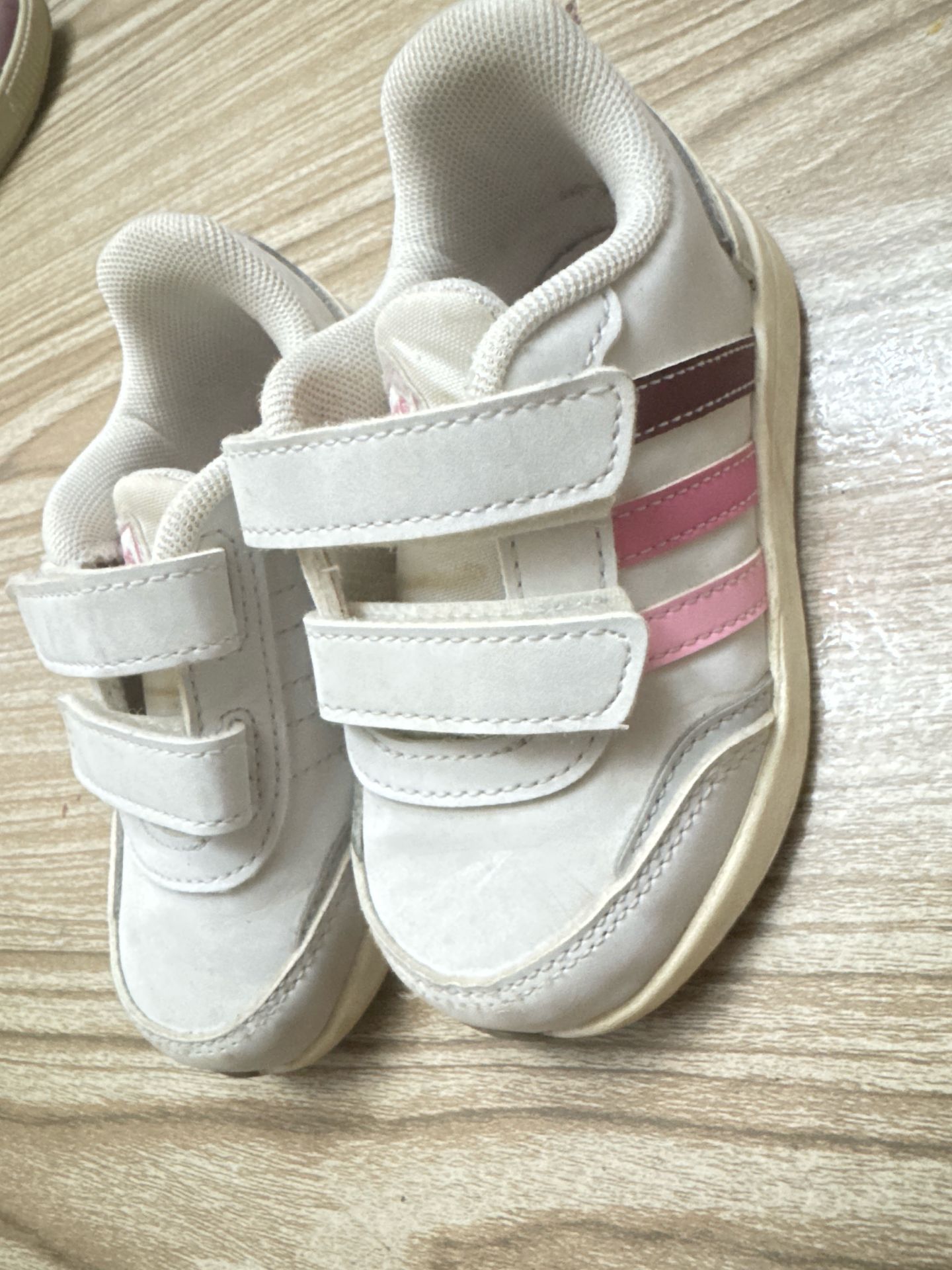 White Velcro Strap Kids Sneaker