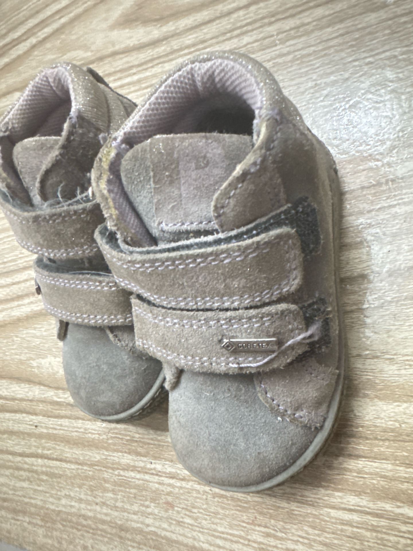 Beige Suede Velcro Baby Shoes