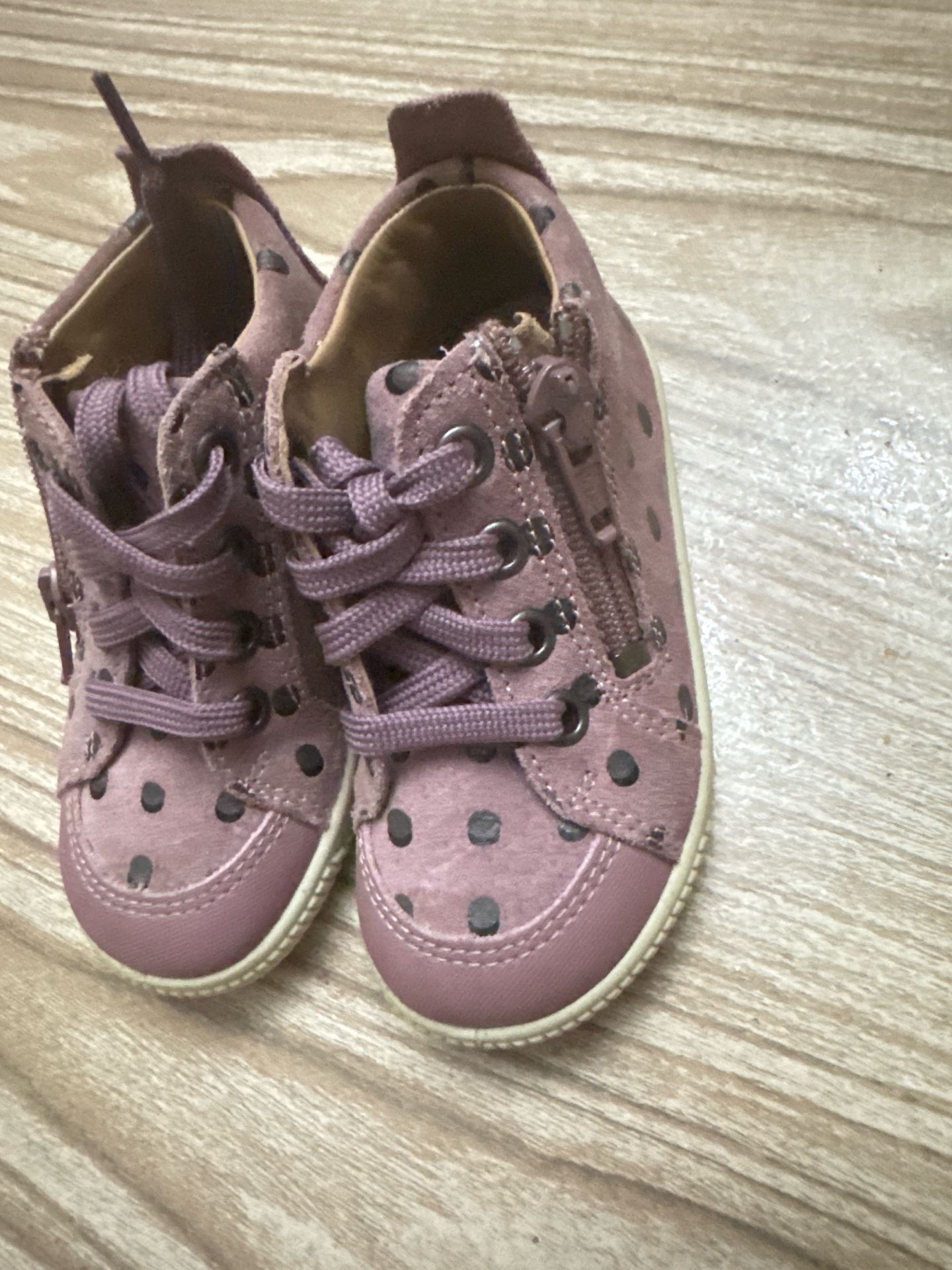 Pink Polka Dot Kids Sneakers