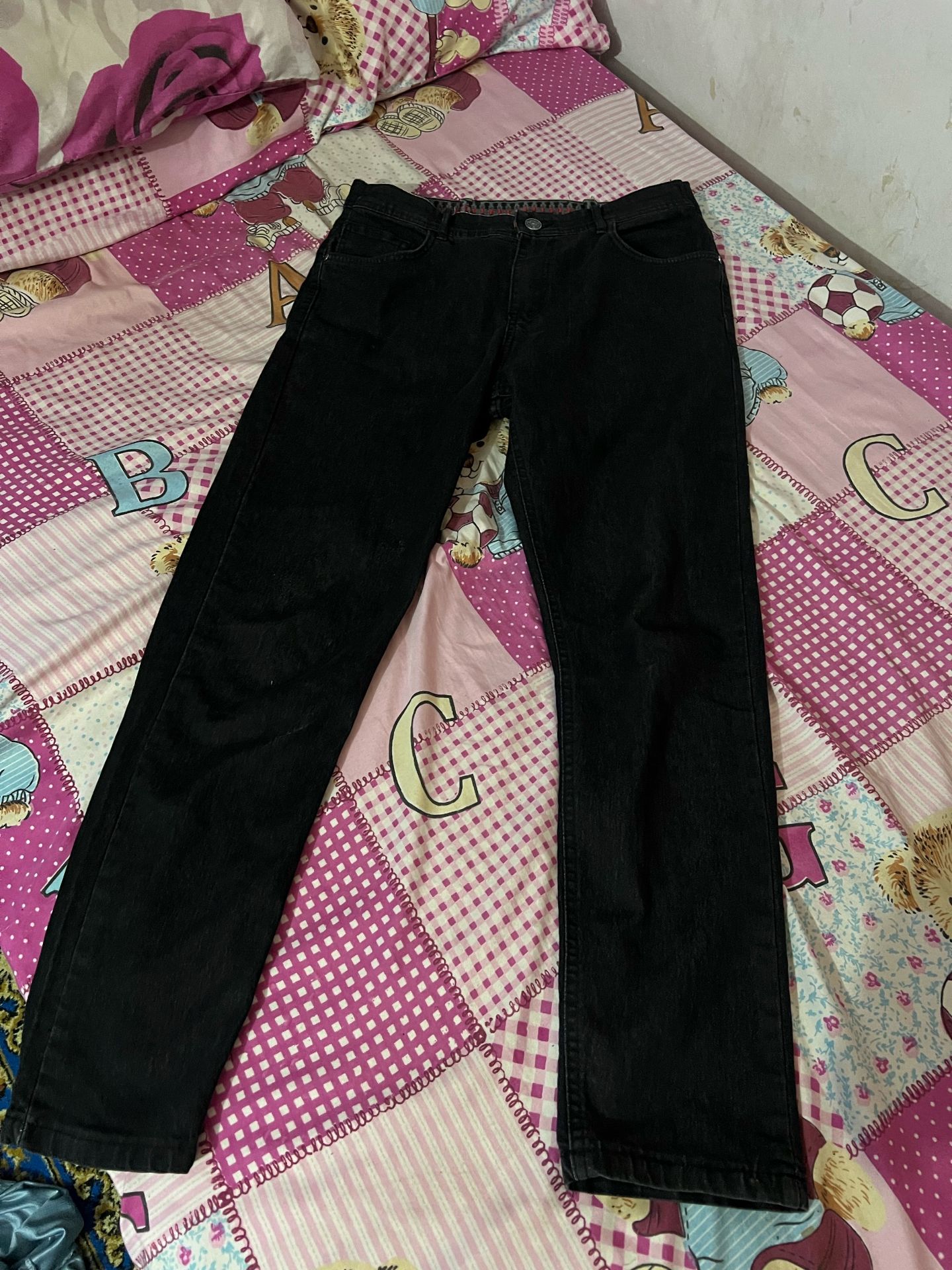 Black Straight-Leg Jeans
