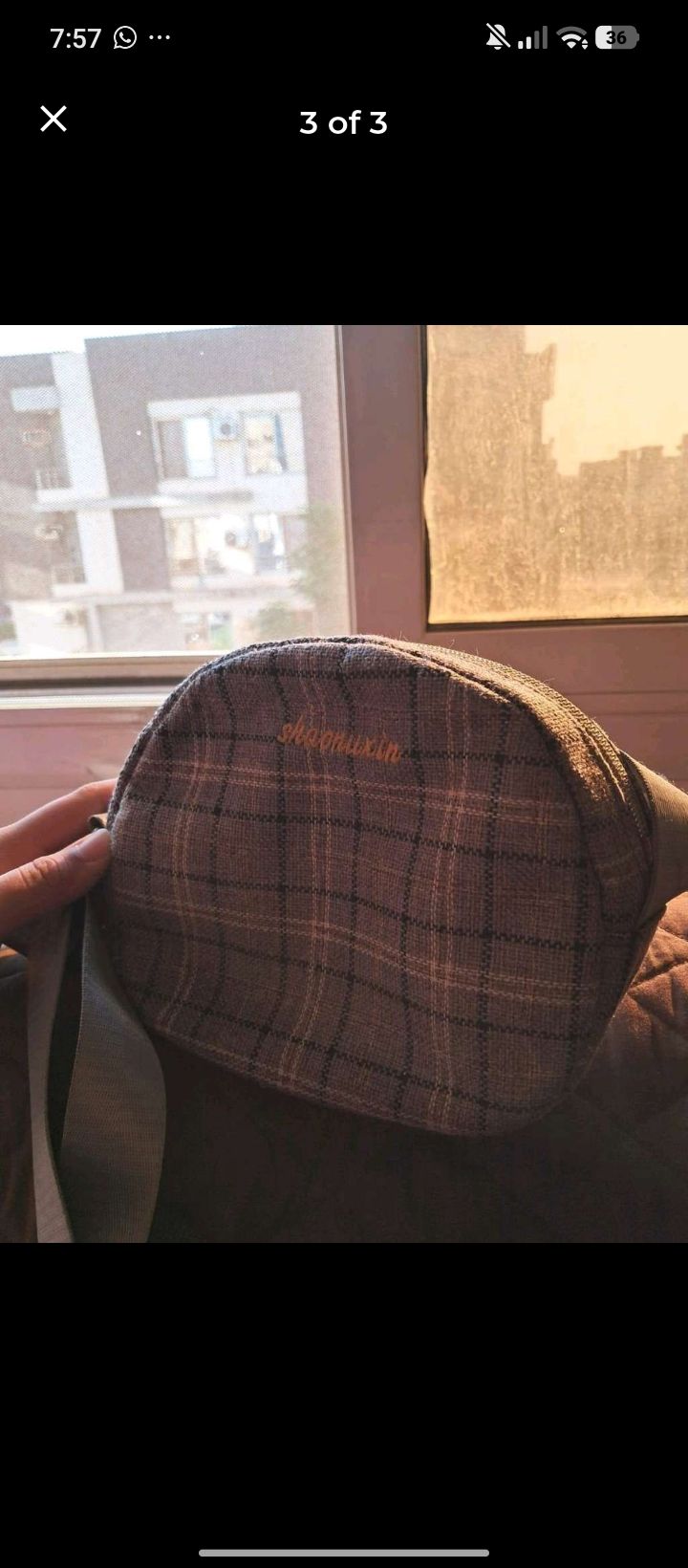 Checkered Cosmetic Pouch