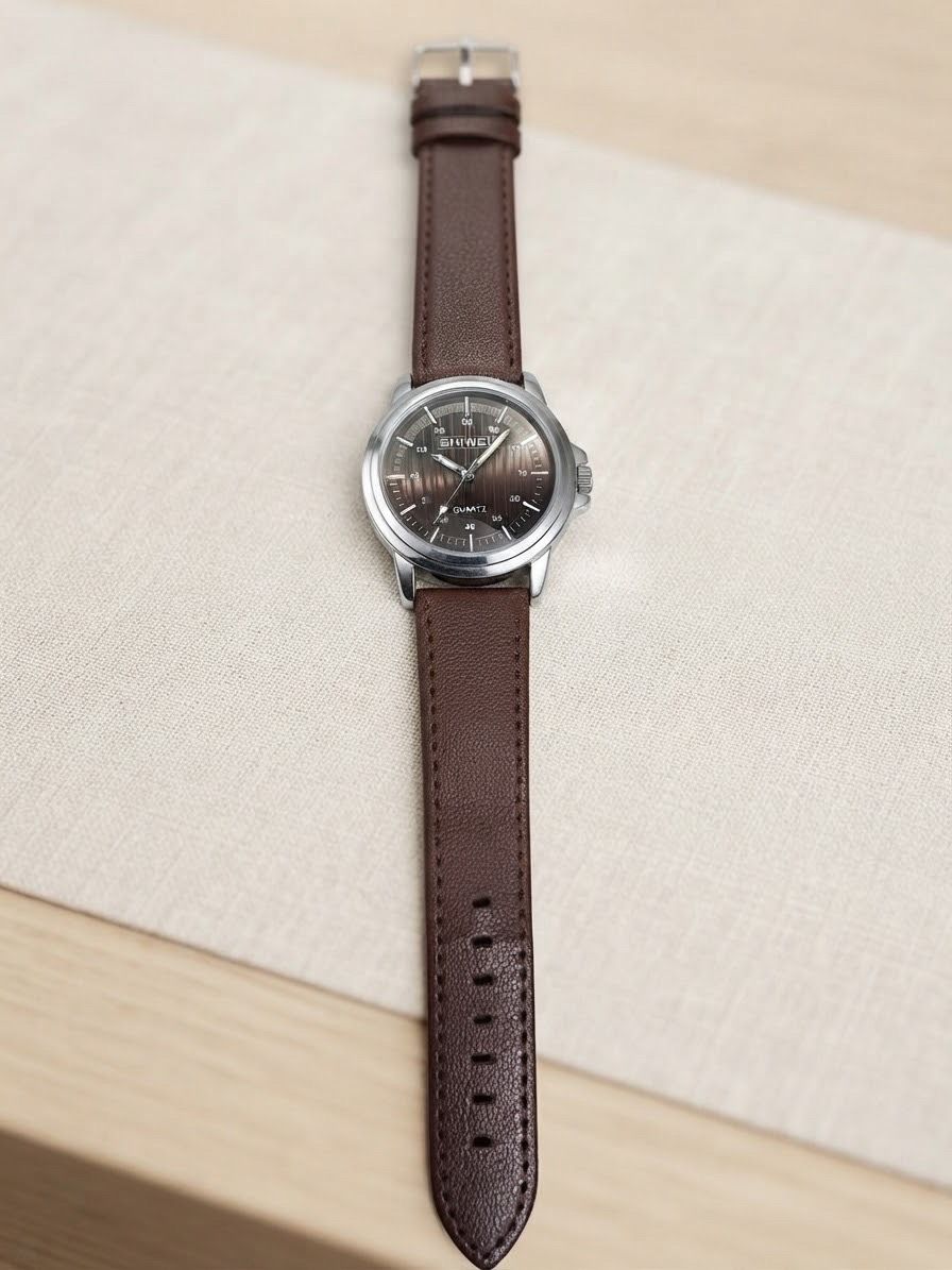 Quartz Watch Brown Leather