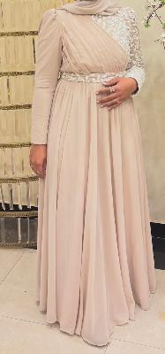 Beige Embroidered Dress