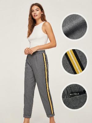 Grey Trousers with Stripe