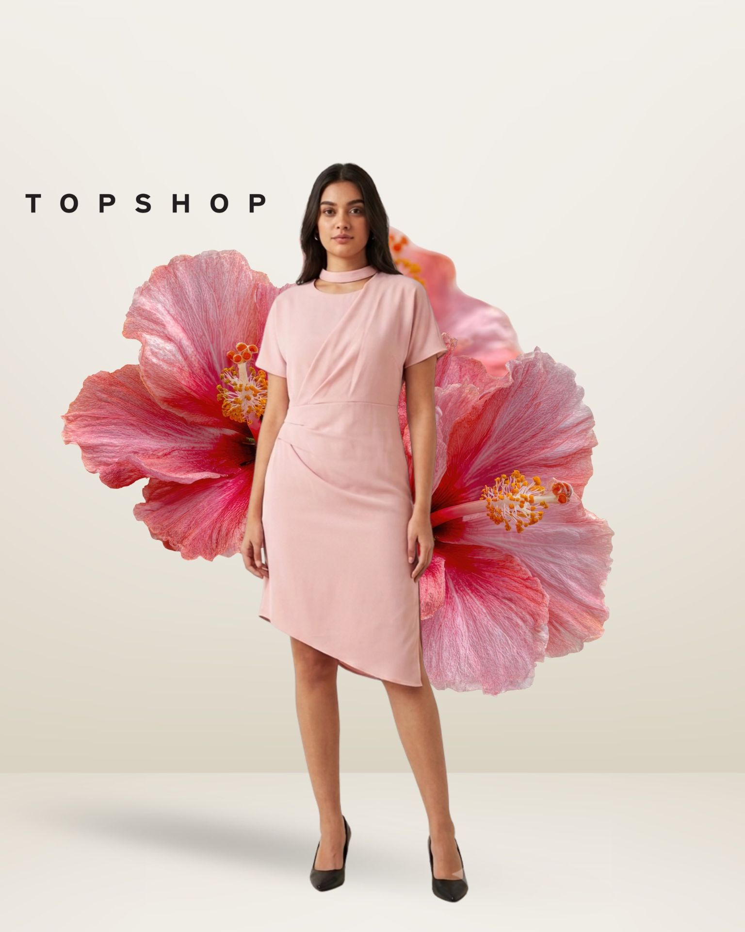 Topshop Pink T-shirt Dress