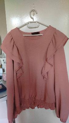 Pink Ruffle Long-Sleeve Top