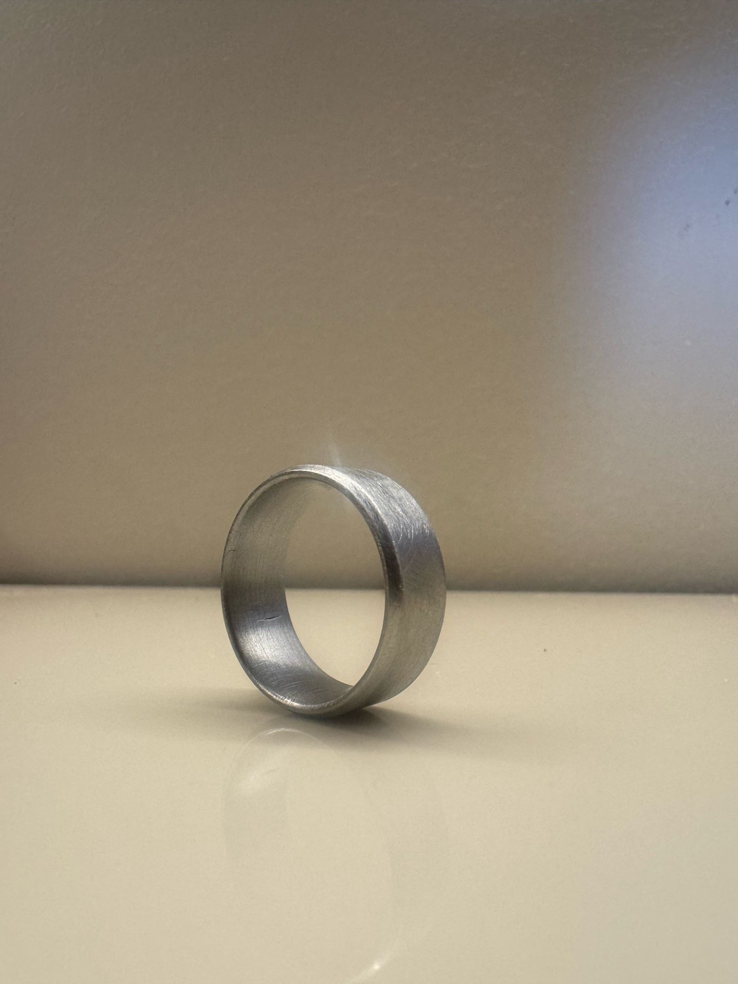 Silver band ring
