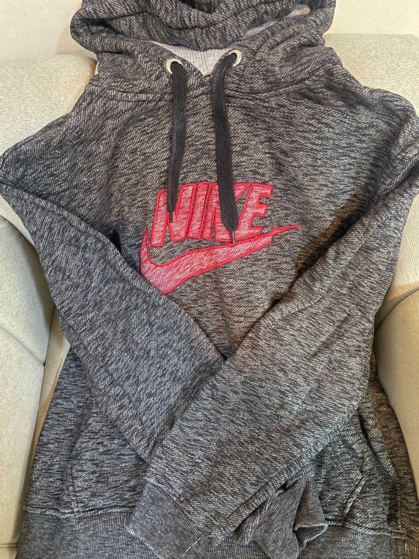 Nike Hoodie Gray Red Logo (XL)