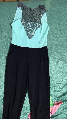 Lace Jumpsuit Black & Mint