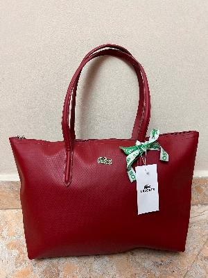 Lacoste Burgundy Shoulder Bag