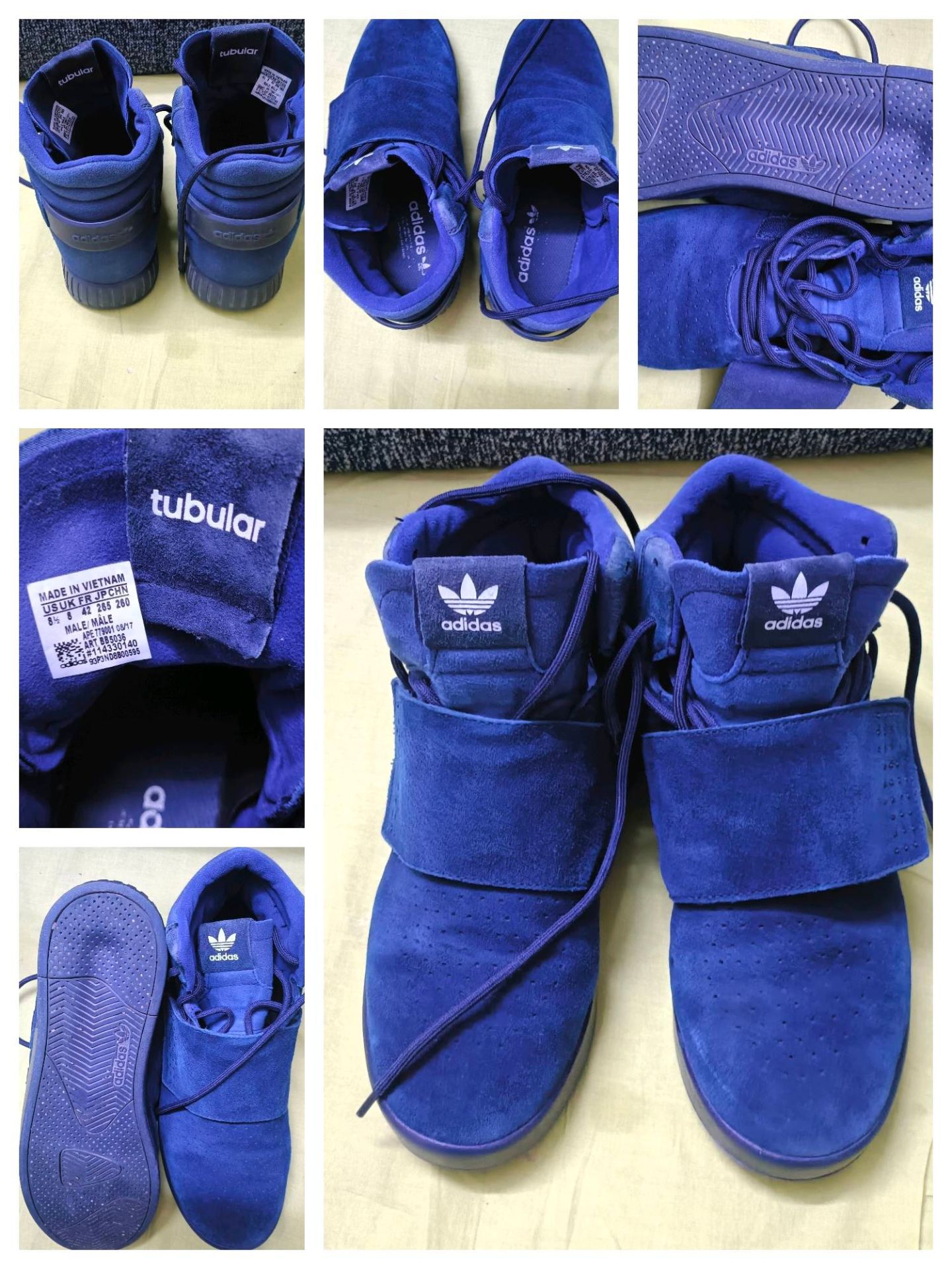 42 Adidas Tubular Blue Boots