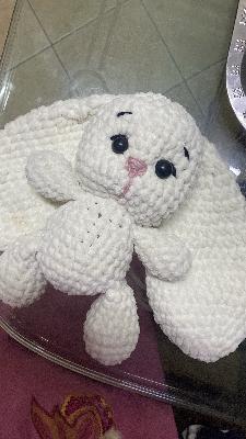 White Crochet Bunny Plush Toy