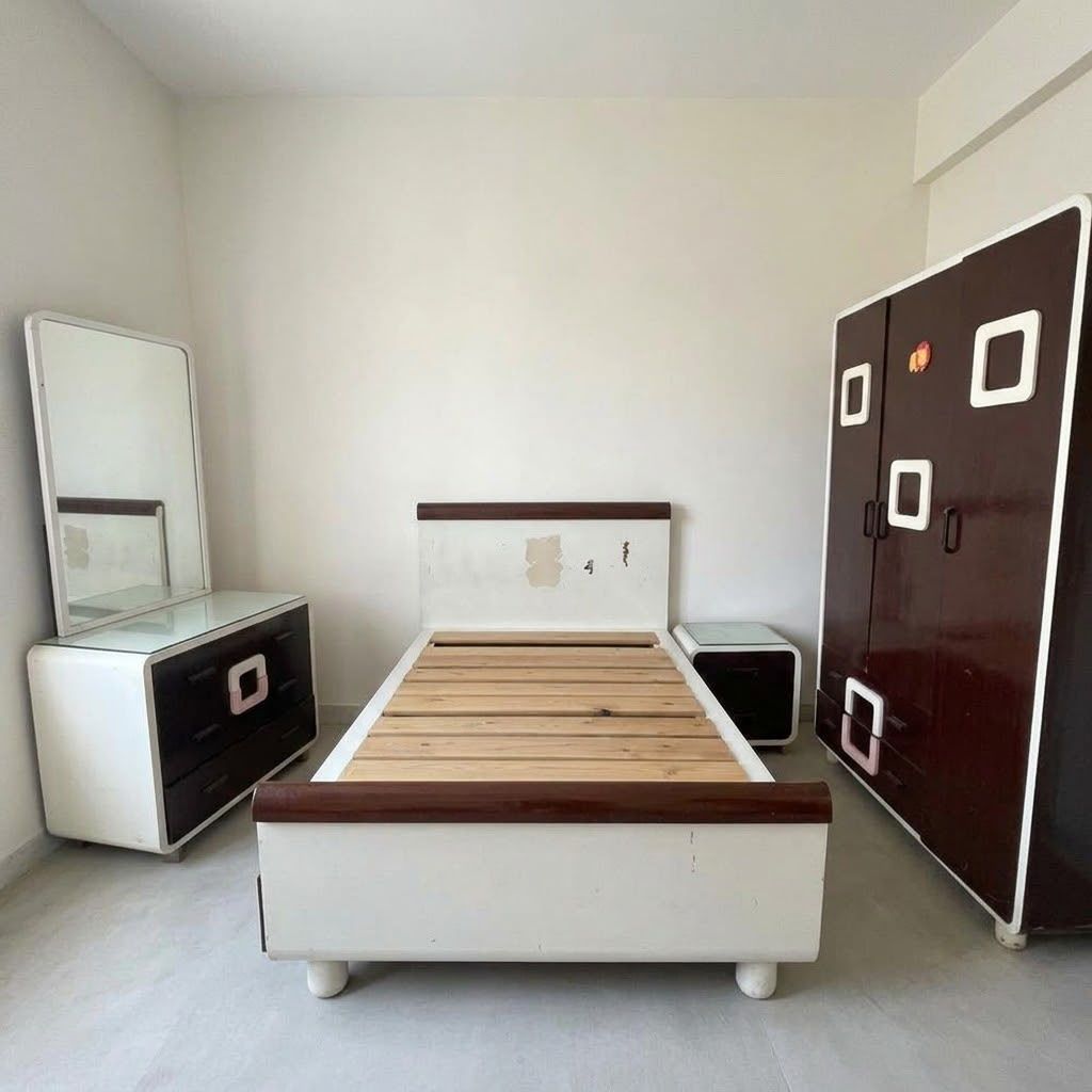 Bedroom Set: Bed, Mirror, Wardrobe