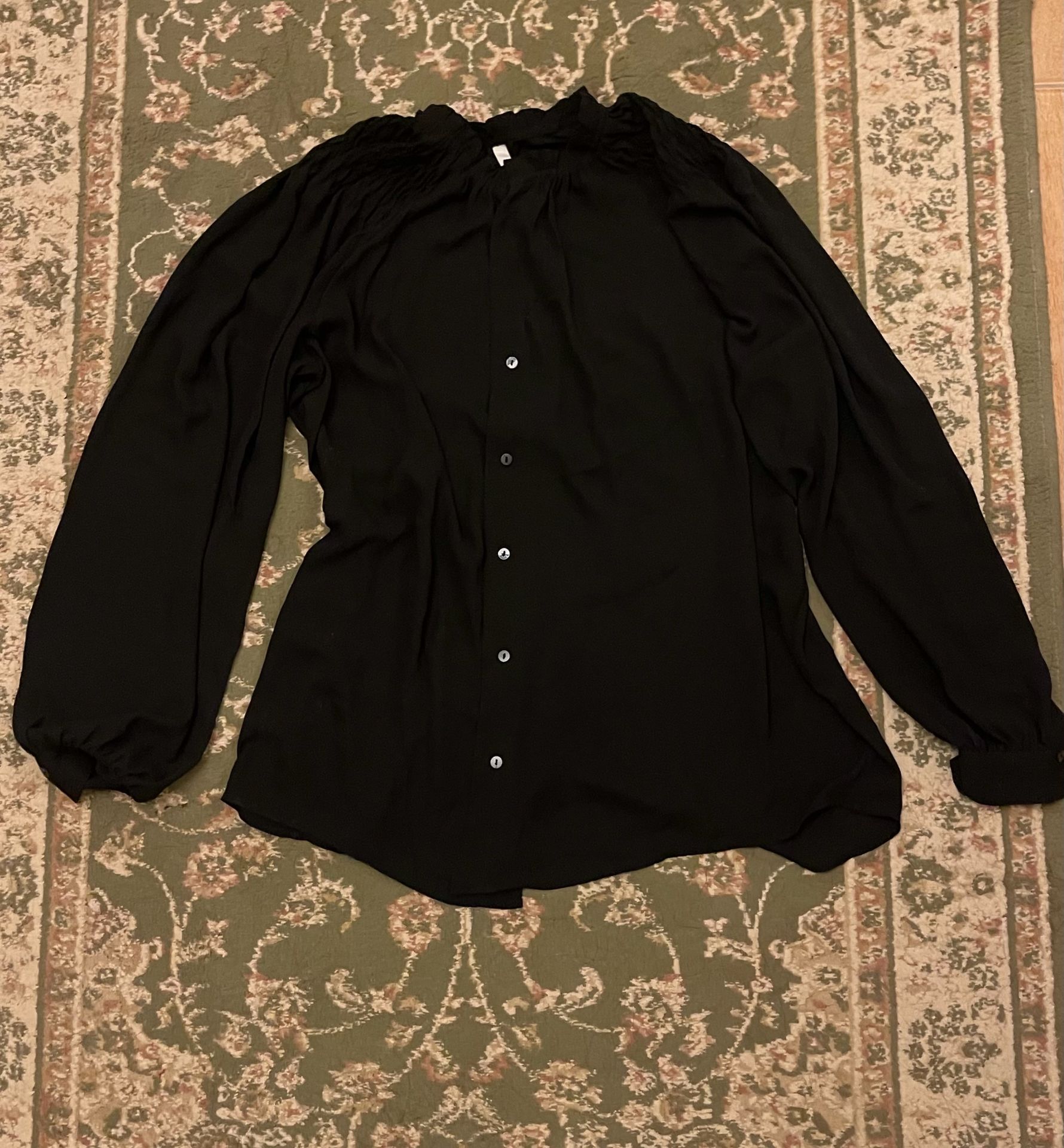 Black Button-Up Blouse