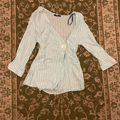 Striped Wrap Top