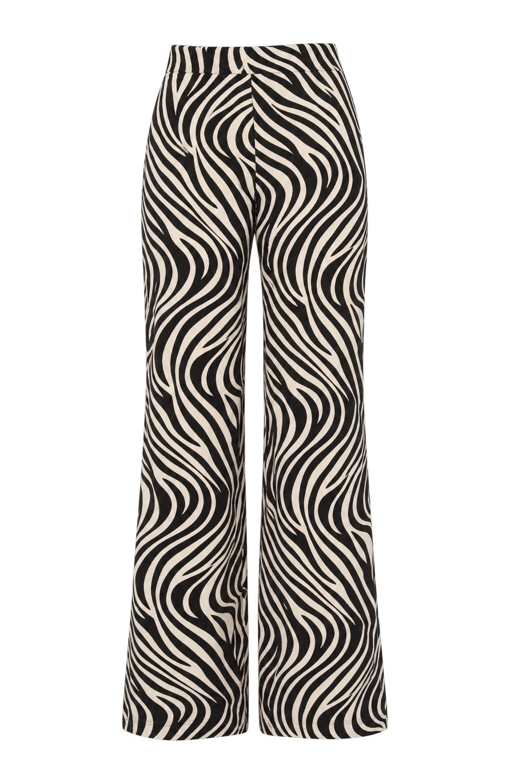 Zebra Print Wide-Leg Pants