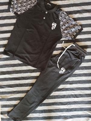 Black Polo Shirt & Joggers Set