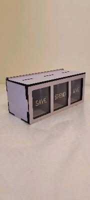 save, spend, give money bank