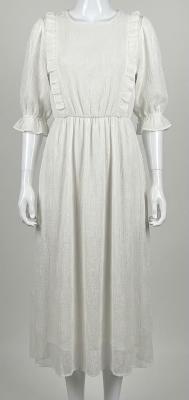 White Ruffle Midi Dress